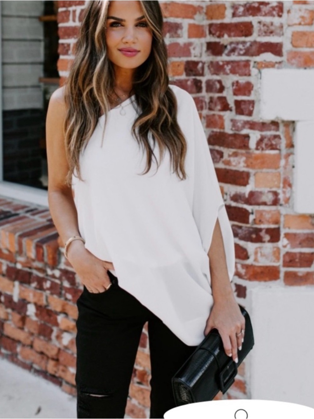 Vici White Asymmetric Dolman Tunic Top